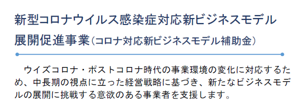 コロナ対応新ビジネスモデル補助金の公募開始について【愛媛県】